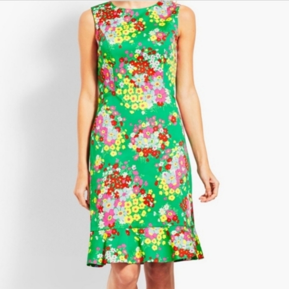 Talbots Dresses & Skirts - 🆕️ NWT Talbots Green Floral Flounce Dress sz 14